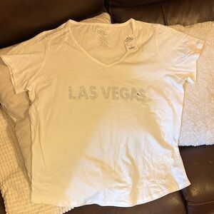 Gildan White Las Vegas Rhinestone T-Shirt